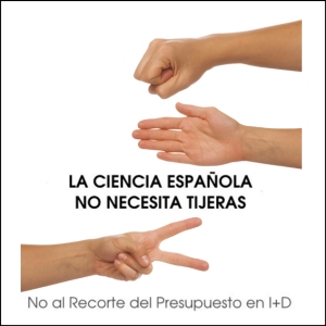 Logo de la campanya "La ciencia española no necesita tijeras"